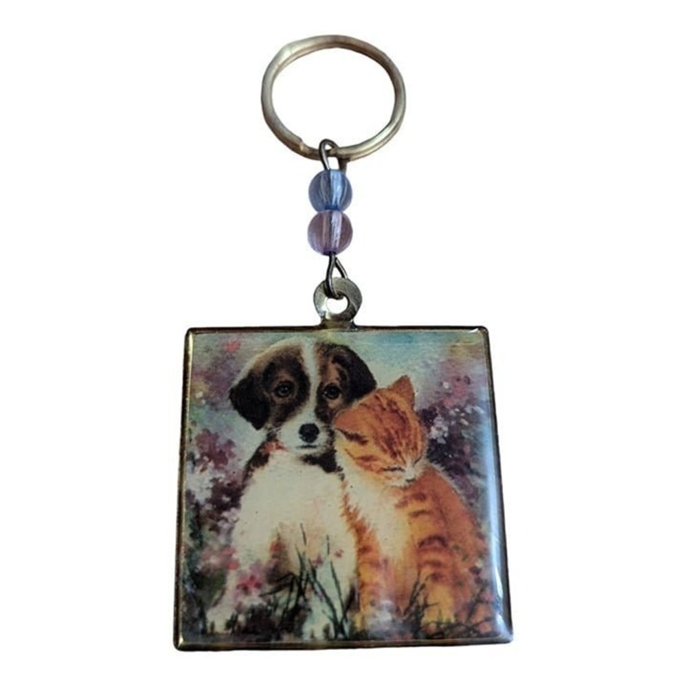 Keychain The Humane Society of the United States metal beat kitty puppy Wash D.C